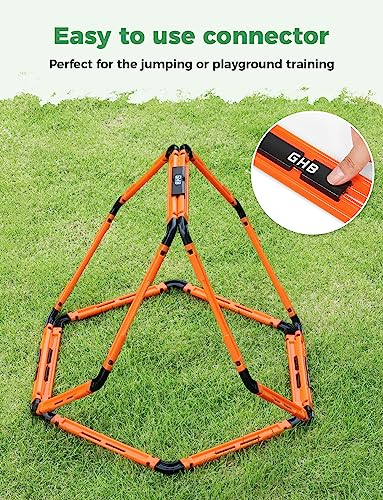 GHB Hex Agility Rings Speed Rings with Carrying Bag 6 Set | Portable Hexagon Rings, Agility Ladder for Agility Footwork Training