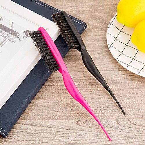 Frienda 2 Pieces Teasing Hair Brush Slick Back Brush | Boar Bristle Brush Comb, Women Salon Boar, Nylon Bristle, Beauty Styling, Slick Back, Backcombing Tool