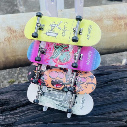 32mm Professional Fingerboard Complete Set, 5-Layer Maple Wood Deck with Metal Trucks, Bearing Wheels and Grip Tape (A6212) - style: A6212