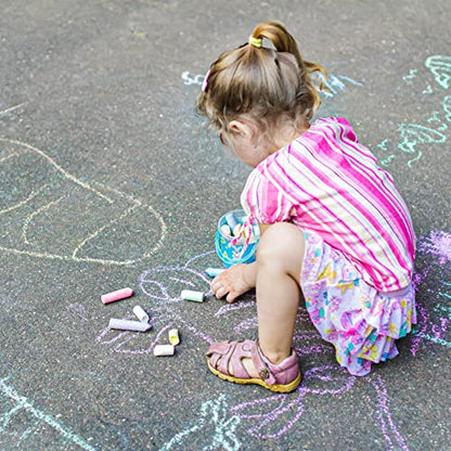 feela Jumbo Sidewalk Chalk, 72 Pack Non-Toxic Outdoor Chalk Set For Kids, 18 Colors