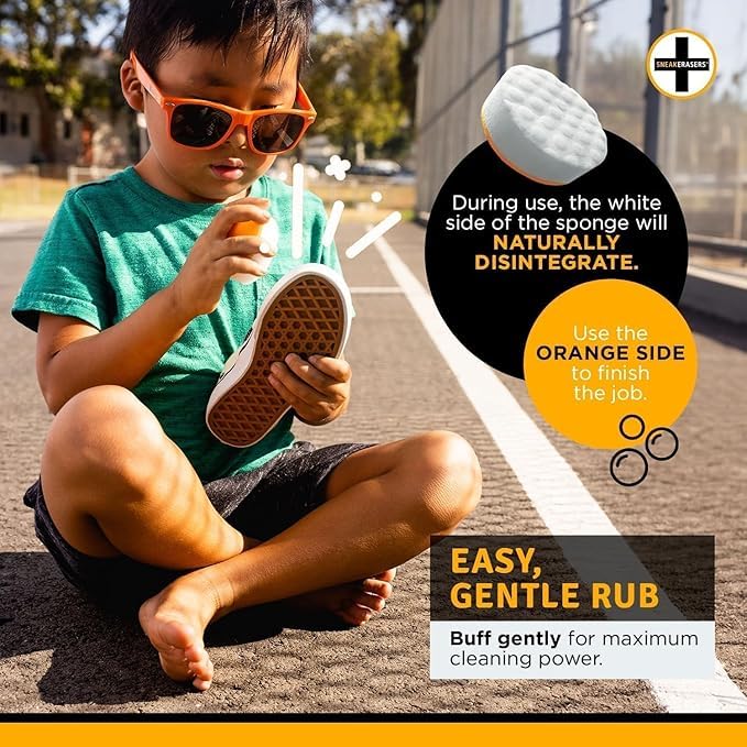 SneakERASERS Sole & Sneaker Cleaner, Premium Shoe Cleaner for Sneakers, Dual-Sided Sponges, Effective for Tennis Shoes & Women Men Sneakers, Gentle Rub Design Cleaner Kit, 20 Pack - style: 20 Pack