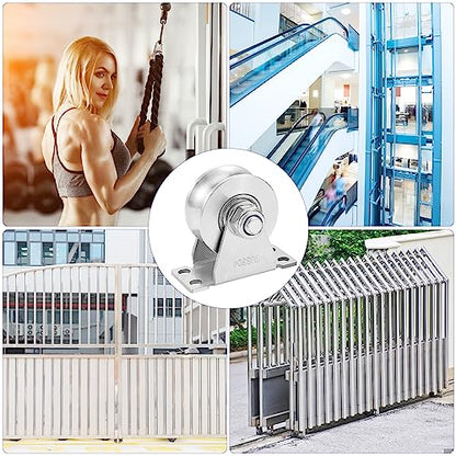 U Type Wheel Pulley Stainless Steel Pulley Block,Wall-Mounted Ceiling Lifting Pulley Block,Sliding Gate Hardware,Removable Double Bearing,Each Bearing Capacity 800 lbs(4 Pack) - size: 4 Pack U Type