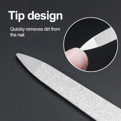 Metal Nail File (3 Pack), Metal Nail Files for Natural Nails, Stainless Steel 6 Inch Nail File with Sharp Pointed Tip Non Slip Handle,Double Sided Fingernail Files for Natural Nails Toenail