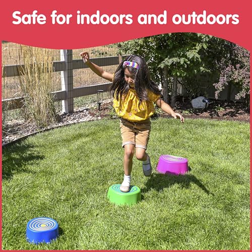 edxeducation Step-a-Trail | Stumps | Set of 3 Stepping Stones | Obstacle Course for Kids | Indoor and Outdoor | Build Gross Motor Skills | for Ages 18M+ - style: Stumps