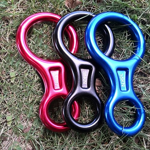 35kN Climbing Rescue Figure 8 Descender Rigging Plate Heavy Duty & Large & High Strength Rappel Device Equipment for Rappelling, Belaying, Tree Climbing, Aerial Silks Rigging - color: Blue - 35 kN - 2 Pack