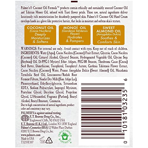 Palmer's Coconut Oil Formula Hand Cream with Green Coffee Extract, 2.1 Ounce (Pack of 2) - size: 2.1 Ounce (Pack of 2)