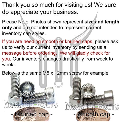 MonsterBolts - M6 x 16mm Socket Head Screws, DIN 912, Stainless Steel, 10 Pack - size: M6 x 16mm