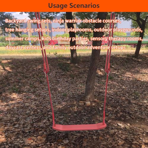 Heavy Duty Plastic Swing Seat for Kids and Adults Backyard 350lbs | Swing Set with Adjustable Rope, Ninja Course Accessory for Indoor Outdoor Playground Toys CPSC Approval - size: Swing