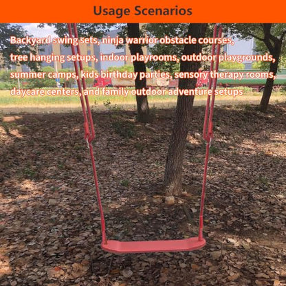 Heavy Duty Plastic Swing Seat for Kids and Adults Backyard 350lbs | Swing Set with Adjustable Rope, Ninja Course Accessory for Indoor Outdoor Playground Toys CPSC Approval - size: Swing