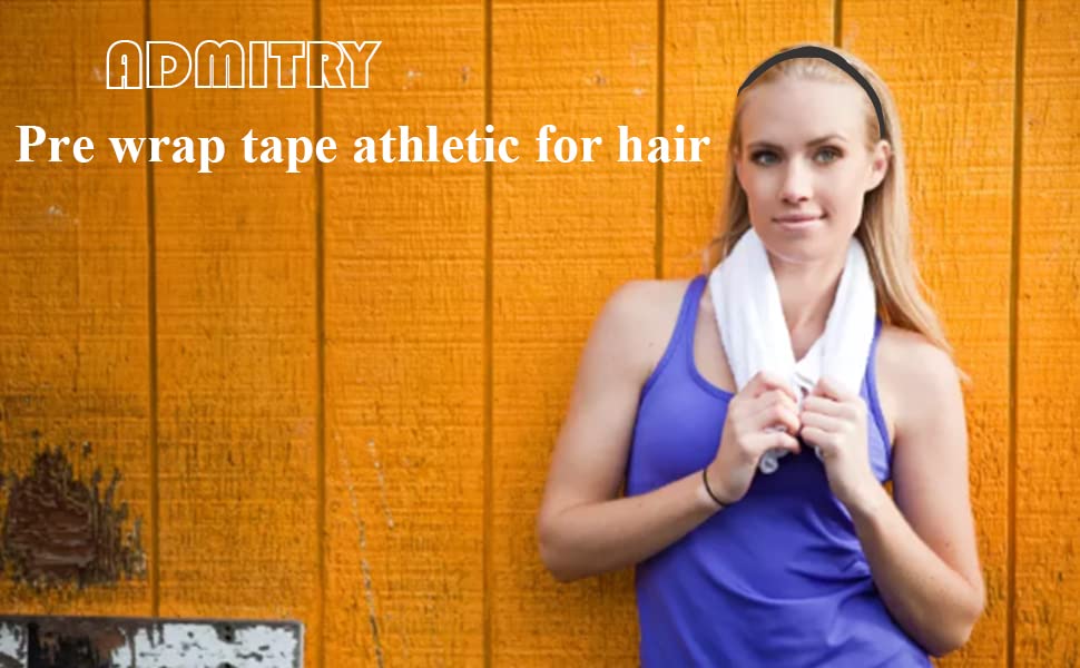 ADMITRY Pre Wrap Tape Athletic,3 Rolls X 22 Yards Black Prewrap | Headbands for Hair,Foam Underwrap Sports Wrap - color: Pre Wrap Athletic Tape Black(foam)-3 Rolls