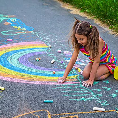 feela Jumbo Sidewalk Chalk, 72 Pack Non-Toxic Outdoor Chalk Set For Kids, 18 Colors