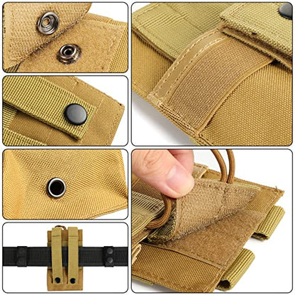 FRTKK Tactical Radio Holder Radio Holster Molle Radio Pouch Universal Radio Case Military Heavy Duty Radio Bag for Police Firefighter Two Ways Walkie Talkies Vest (Tan-large) - color: Tan-large