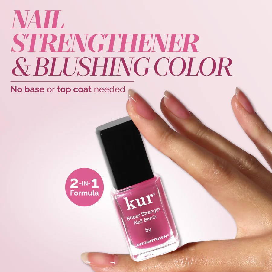 LONDONTOWN Sheer Strength Nail Blush - 2-in-1 Tinted Nail Hardener Strengthening Treatment With Jelly Finish - color: Hibiscus