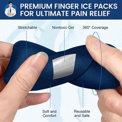 Simplation Trigger Finger Splint and Ice Pack (2+2 Set) for Pain Relief | No More Finger Pain, Arthritis, Injured Mallet Finger, Fits Index, Middle, Thumb, Ring Finger