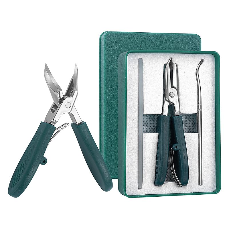 Eagle Beak Beveled Nail Clippers, 2025 New Ultra Sharp Stainless Steel Nail Clippers for Thick and Ingrown Nails (Green)