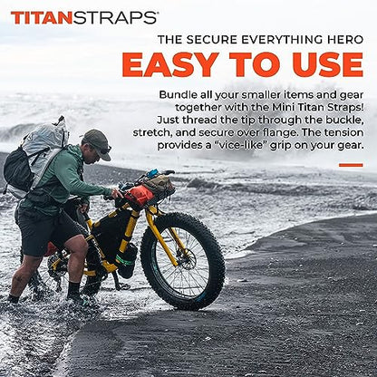 Titan Utility Straps – Mini Straps Set to Organize Computer Cables, Arts & Crafts, and Fishing Rods (10" Length / 4-Pack, Sunflower) - color: Sunflower, size: 10" Length / 4 Pack