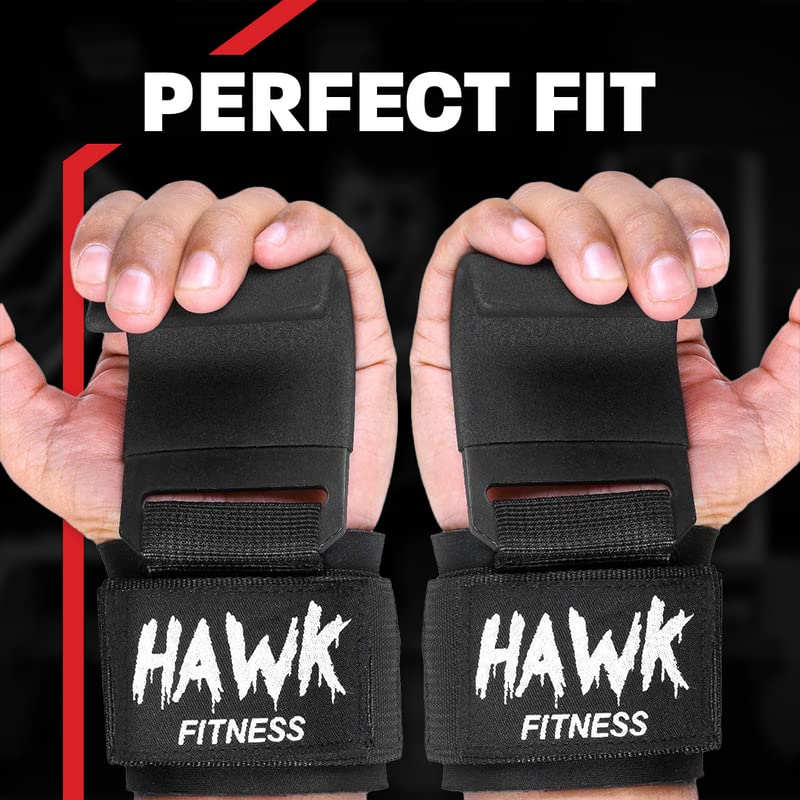 Hawk Sports Weightlifting Hooks with Wrist Straps & Ankle Strap Pair for Safely Weightlifting - Strengthen Your Grip and Lift Heavier Weights at Full Power
