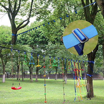 Ninja Slackline Buckle Straps - 8pc Removable Hanging Loops for Ninja Obstacle Course Training, Attaching Ninja Obstacle Accessories - Durable Buckle Straps - Blue Color - style: Buckle Straps