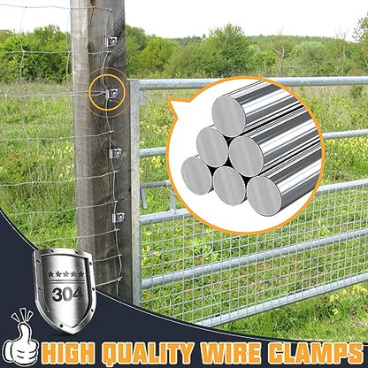 120 Pcs Fence Wire Clamps Stainless Steel Fencing Mounting Clips With120 Pcs Stainless Steel Screws for 12-16 Gauge Welded Wire to Wood, Metal or Vinyl Fence(X120 Kit) - size: x120 Pcs
