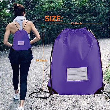 20 Pcs Drawstring Bags,Bulk Draw String Backpack, DIY Gym Sports Cinch Bag Sackpack for Women Men, Purple - color: Purple