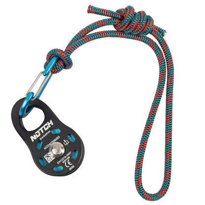Notch Micro Pulley Combo Includes Micro Pulley, Micro Carabiner & 5mm Accessory Cord, Midline Attachable, Use with Lines up to ½” (13mm) (50096)