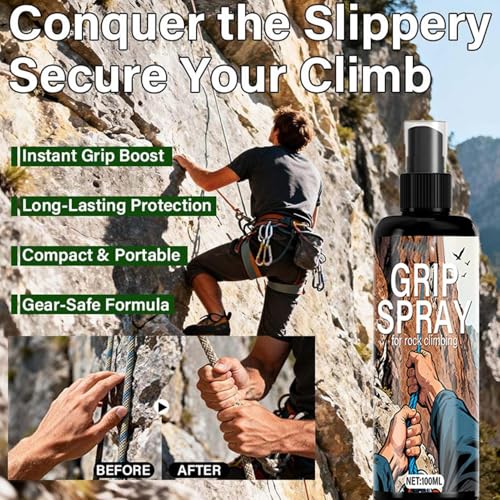 Climbing Firm Grip Spray 100ml Anti-Slip Friction Enhancer | Non-sticky Rock Climbing Adhesive Spray for Basketball Volleyball Wrestling Weightlifting Training Gymnastics