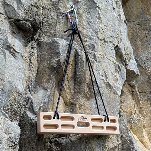 Bellaroca® Portable Hangboard for Rock Climbing – Wooden Climbing Fingerboard with Adjustable Rubber Plates and 12+ Grip Combinations for Bouldering and Finger Strength Training - style: Bar
