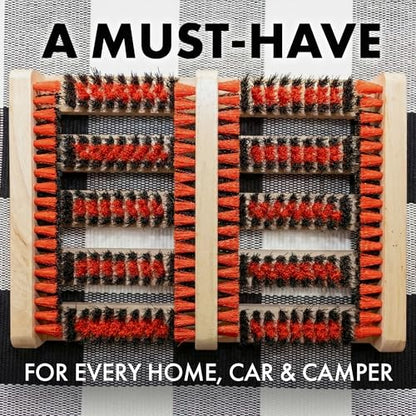 JobSite Boot Scraper - Outdoor Boot Brush Scrubber Brush - Compact, Portable Shoe Cleaner for Home, RVs, Trucks, Kids - Timber Edition