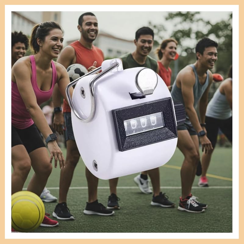 White Deer Hand Tally Counter 4 Digit Number Dual Clicker Golf Handy Convenient - color: white