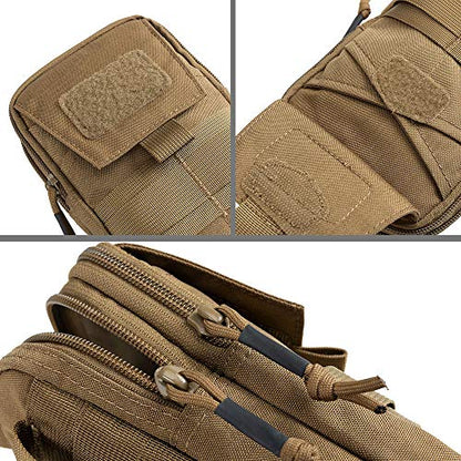 EXCELLENT ELITE SPANKER Tactical Molle EDC Pouch with Cellphone Pouch | Molle admin pouch,molle utility pouch,tool pouch,Organizer Nylon Belt Waist Bag - color: Coyote Brown