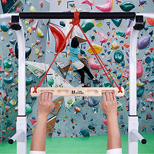TWO STONES Portable Fingerboard as Rock Climbing Training Boards with Edges and Pockets, Portable Climbing Hangboard as Rock Climbing Finger Strengthener Training Indoor and Outdoor (CJ-HB2026)