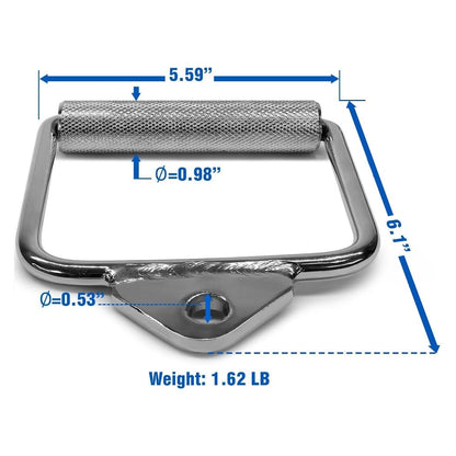 Yes4All Cable Machine Attachment, Double D Handle & Tricep Rope Cable Attachment, Weight Machine Accessories Load 880 LB for Home Gym - color: A. Single D Handle - Chrome