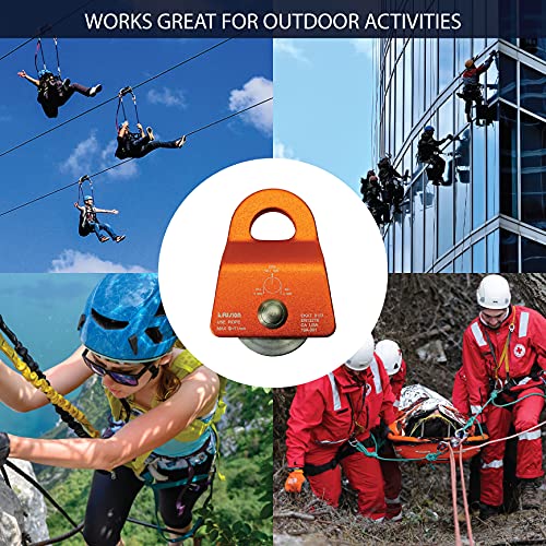 Fusion Climb Ekat Micro Aluminum Side Swing Pulley, Backyard Zipline, Trolley - color: Orange