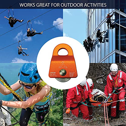 Fusion Climb Ekat Micro Aluminum Side Swing Pulley, Backyard Zipline, Trolley - color: Orange