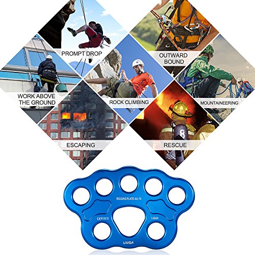 Lixada Paw Rigging Plate 45KN 8/15 Holes Large Anchor Multipliers Connector Gear for Aerial Dance & Rock Climbing