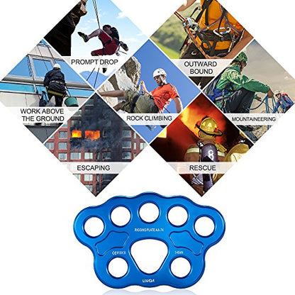 Lixada Paw Rigging Plate 45KN 8/15 Holes Large Anchor Multipliers Connector Gear for Aerial Dance & Rock Climbing