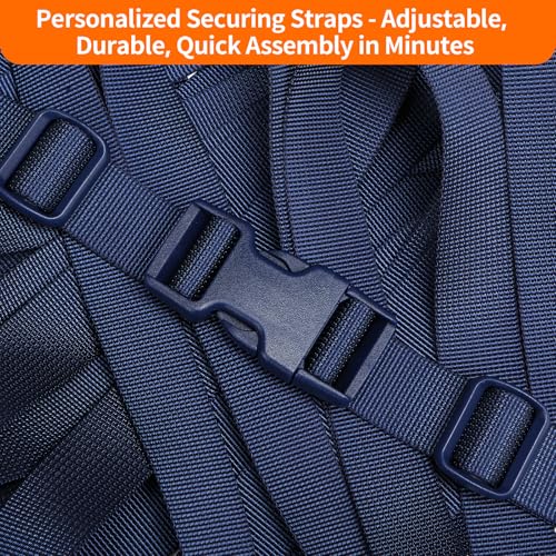 BEYOURD 1 inch Buckles and Strap Set: 10 Yards Polyester Webbing, 6 Pack Dual Adjustable Side Release Plastic Buckles, 12 PCS Tri-Glide Slider Clips, Navy Blue - color: Navy Blue