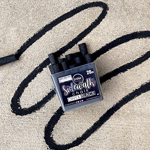 Loddie Doddie Jumbo Black Chalk Bucket, Sidewalk Chalk, Washable, 20 Pc | Deep Black Chalk Stands Out, Bucket with Handle & Lid Keeps It Tidy, Washes Off with Water, Black Sidewalk Chalk - color: Black