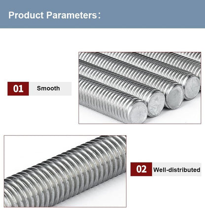Fully Threaded Rod M12 x 400mm 1.75mm Thread Pitch, 304 Stainless Steel Right Hand Threaded Rods Bar Studs for Furniture Machinery Assembly 【with Nuts】 - size: M12 x 400mm