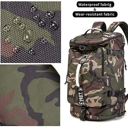 Outdoor Waterproof Backpack Hiking, Fishing, Camping Large Capacity Multifunctional Laptop Backpack, Suitable for Both Men and Women (Camouflage)… - color: Camouflage