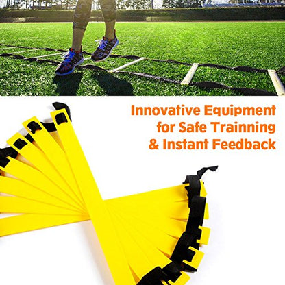 Alomejor Agility Speed Training Ladder Durable Adjustable Rungs Improves Technique for Football Soccer Athletes PP Material