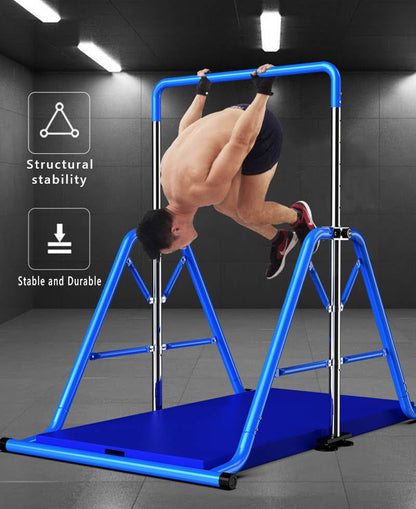 Gymnastics Horizontal Bar Expandable Gymnastic Bar Folding for Home, Adjustable Height Practice Bar Junior Training Bar for Kids and Adult Support to 440lbs