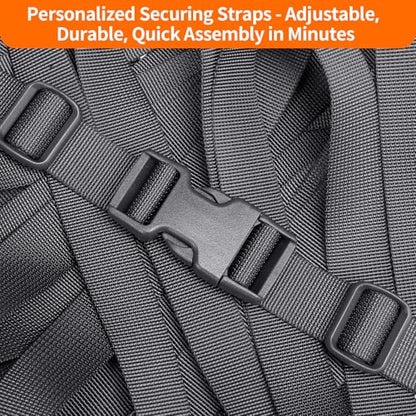 BEYOURD 1 inch Buckles and Strap Set: 10 Yards Polyester Webbing Strapping, 6 Pack Dual Adjustable Side Release Plastic Buckles, 12 PCS Tri-Glide Slider Clips for Backpack Repair, Gray - color: Medium Gray