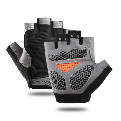 Breathable Half Finger Gloves – Silicone Anti-Slip Palm for Cycling, Gym, Weightlifting & Climbing, Callus Protection - color: Lcsst01 Gray, size: Medium