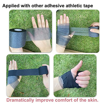 ADMITRY Pre Wrap Tape Athletic,3 Rolls X 22 Yards Black Prewrap | Headbands for Hair,Foam Underwrap Sports Wrap - color: Pre Wrap Athletic Tape Black(foam)-3 Rolls