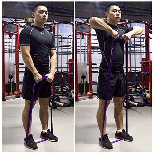 Resistance Band Assisted Pull Up Bands Training Yoga Pilates Elastic Loop Stretch for Cross Workout Gymnastics Power-Lifting - color: Purple