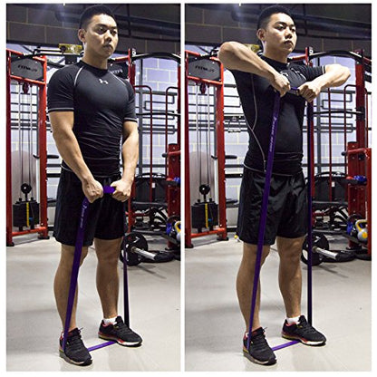 Resistance Band Assisted Pull Up Bands Training Yoga Pilates Elastic Loop Stretch for Cross Workout Gymnastics Power-Lifting - color: Purple