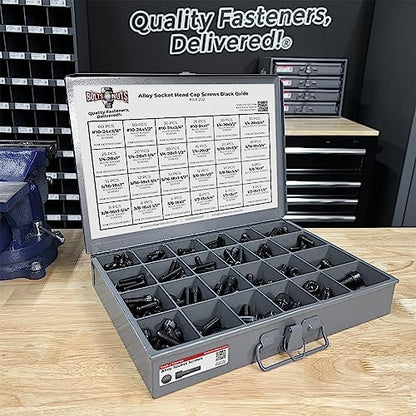 Inch Alloy Allen Socket Head Cap Screws Bolts Coarse Thread Black Oxide Assortment - 453 PCS