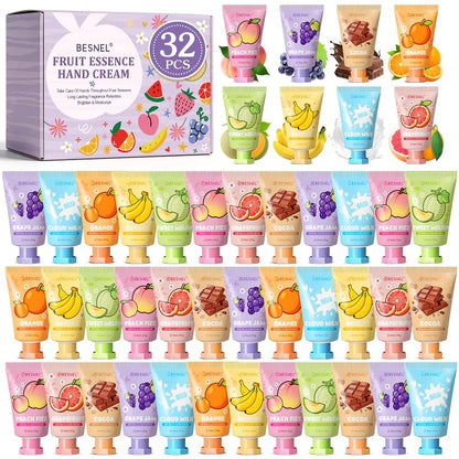 BESNEL 32 Pack Hand Cream Gift Set For Women, Teacher Appreciation Gifts, Mini Hand Lotion Travel Size in Bulk for Dry Cracked Hands, Graduation Gift, Birthday Gift, Bridesmaid Gift,Party Favors - size: 0.7 Fl Oz (Pack of 32)