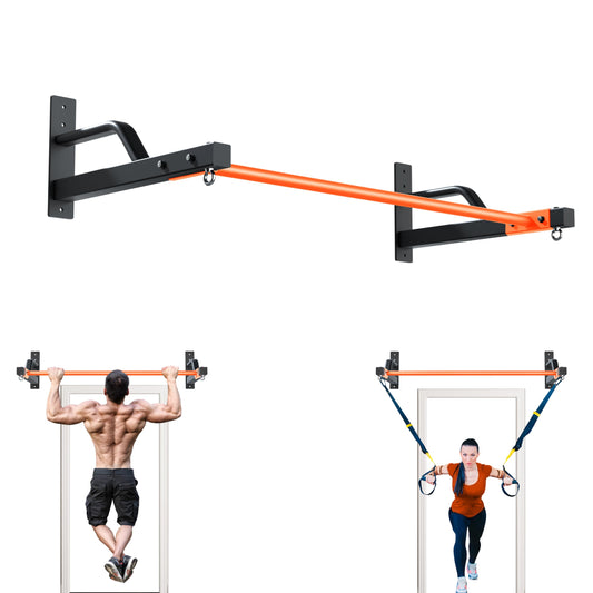 2026 Upgrade Pull Up Bar Wall Mounted - 600 lbs Heavy Duty Strength Training Pull-Up Bars, Ideal Rogue Pull Up Bar for Home and Commercial Gym, Easy Installation Chin Up Bar, Versatile Garage Pullup Bar - color: Orange